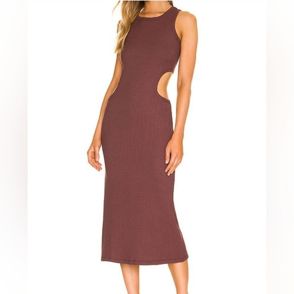 Ena Pelly Dresses & Skirts - Ena Pelly Billie Racer Rib Ribbed Dress Chocolate Brown New With Tags Size US 6